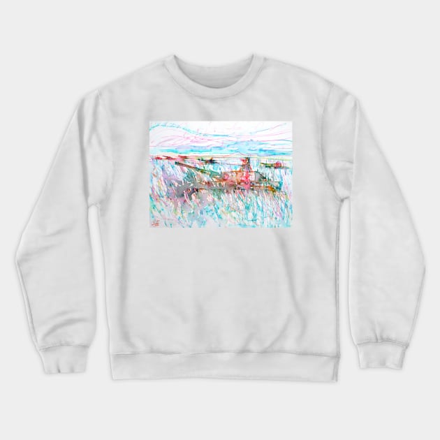 TANK IN THE WHEAT FIELDS Crewneck Sweatshirt by lautir